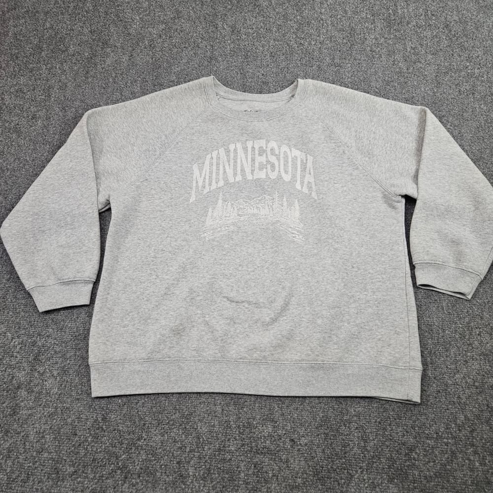 Minnesota Crewneck Sweatshirt Mens‎ XL Gray State of Mine Pullover Cabincore